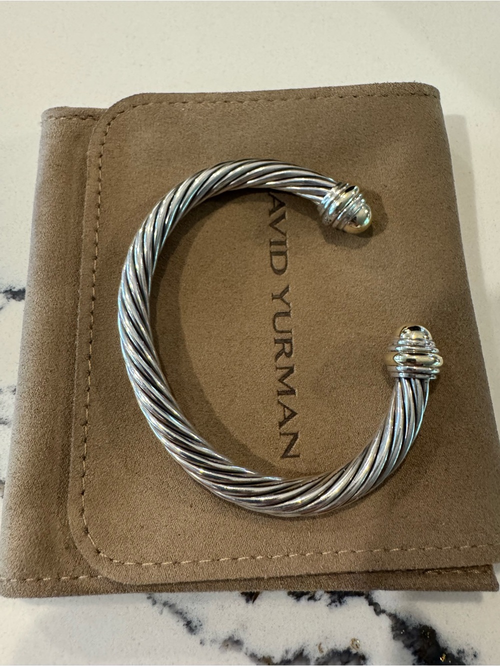 David Yurman Sterling Silver Classic Cable Open Cuff Bracelet